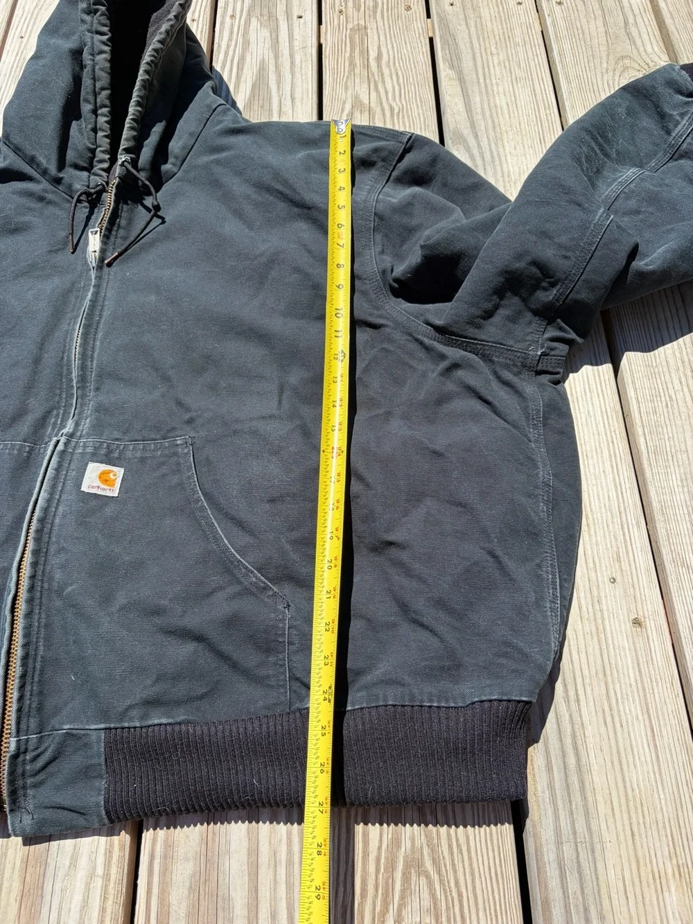 Carhartt J140 2XL Black Duck Canvas‎ Hooded Fleece Quilt Lined Jacket XXL USA
